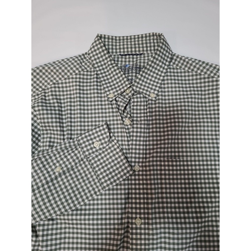 Vineyard Vines On-the-go Performance Long Sleeve Shirt Sz Large Green Check